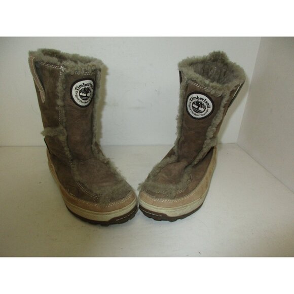 Timberland Women's Fur Lined Boots Brown Size 8 Used!!! - Picture 1 of 4